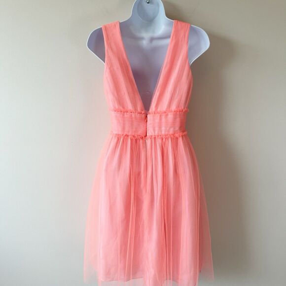 J. Crew Lynette Tulle Cocktail Dress Neon Coral Cocktail Balletcore Size 00 $228 - Picture 8 of 15